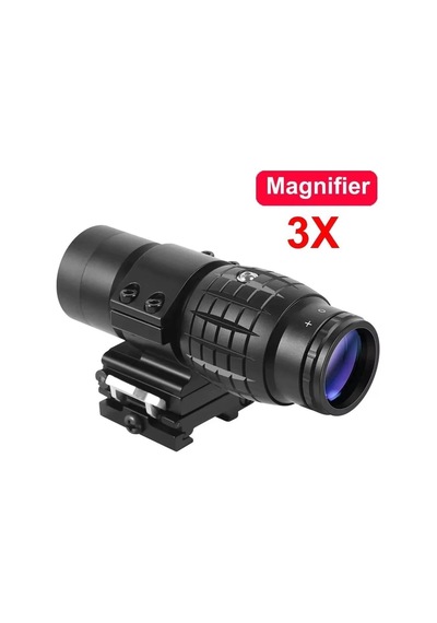 Magnifier 3x Yakınlaştırmalı Dürbün 22mm Ray Uyumlu, Katlanır Yaylı Ayaklı