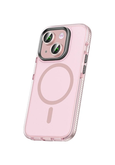 Kilifone - İphone 15 Uyumlu Kılıf Magsafe Özellikli Lens Koruyuculu Klaptika Kapak - Pembe - T29150