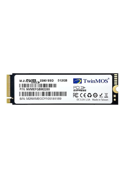 Twinmos NVMEFGBM2280 512 GB 2455/1832 MB/S M.2 PCIe NVMe SSD