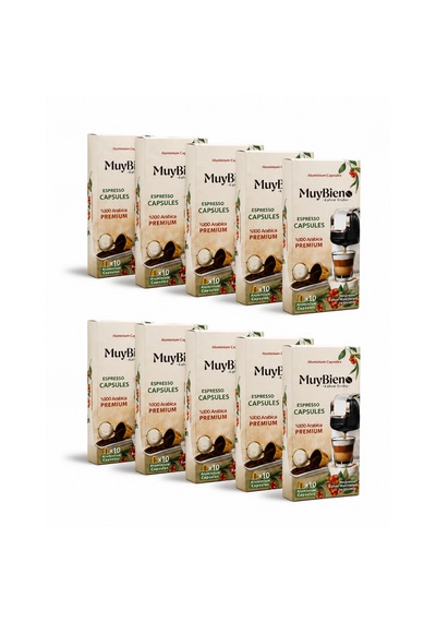 Premium Kapsül Kahve Avantaj Paketi 10x10 Nespresso Uyumlu Alüminyum Kapsül 100 Adet