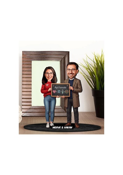 Bk Gift Kişiye Özel Sevgili Karikatürlü Ahşap Biblo -7, Fotoğraftan Karikatür, Sevgililer Günü Hediyesi, Ev Hediyesi Kobitmeyencom36334 Bk Gift