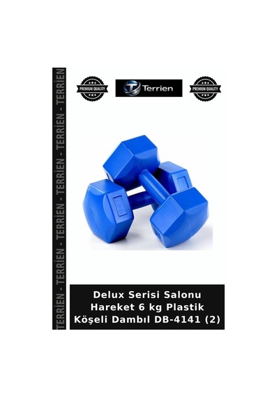Delux Serisi Salonu Hareket 6 Kg Plastik Köşeli Dambıl Db-4141 2