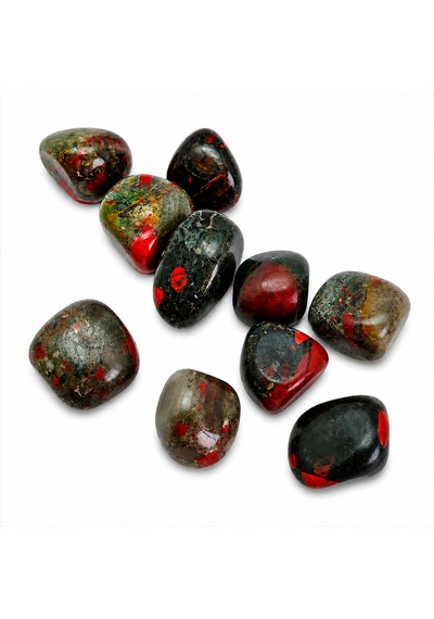 Kan Taşı Doğal Taş Tamburlanmış Heliotrop Bloodstone Dekoratif Şifa Taşı 1-3-6 Adet