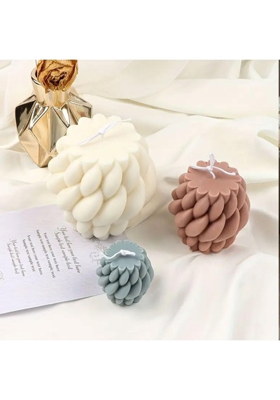 Silikon Mum Yağmur Damlası Şekilli Orta Boy 3d Geometrik Kavisli Sütun Sabun Kalıbı Diğer