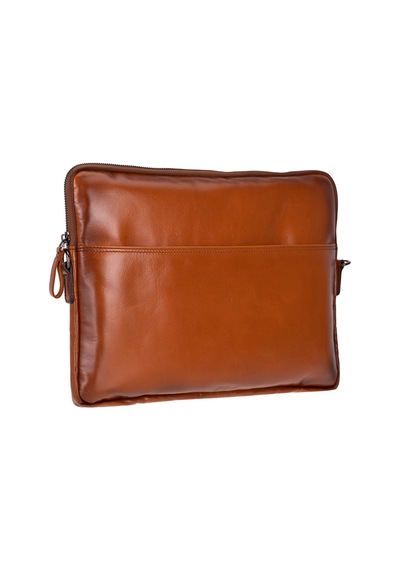 Bloomsleeve Leeds 14" Golden Tan Hakiki Deri Laptop & Tablet Kılıfı Taba