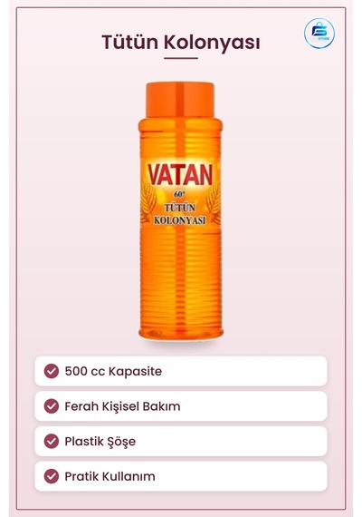 Tütün Kolonyası Cc Kolonya Ferah Kişisel Bakım Parfüm Deodorant Ü