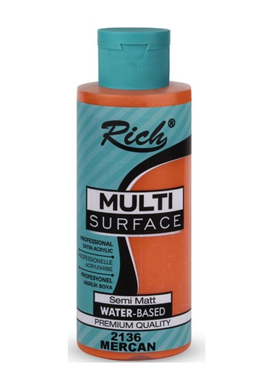 Rich Akrilik Boya Multi Surface 120 Cc Mercan 120-2136 Çok Renkli