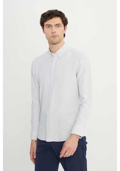 AC&Co / Altınyıldız Classics Erkek Tas Slim Fit Dar Kesim Düğmeli Yaka Armürlü Gofre Desenli Gömlek Tas AC&Co / Altınyıldız Classics Erkek Tas Slim Fit Dar Kesim Düğmeli Yaka Armürlü Gofre Desenli Gömlek Tas