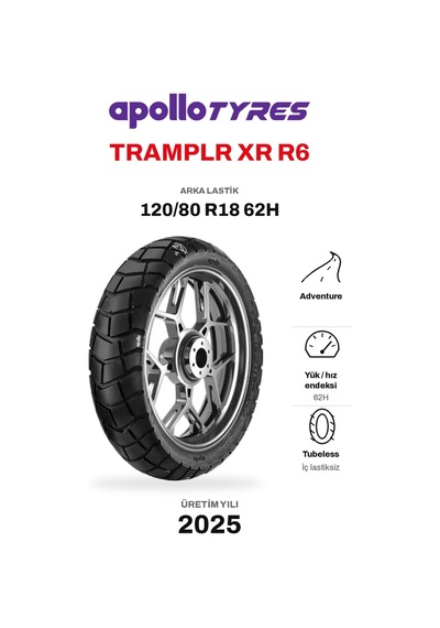 Apollo Tramplr Xr R6 120/80 R18 62h Radial Arka Motosiklet Lastiği
