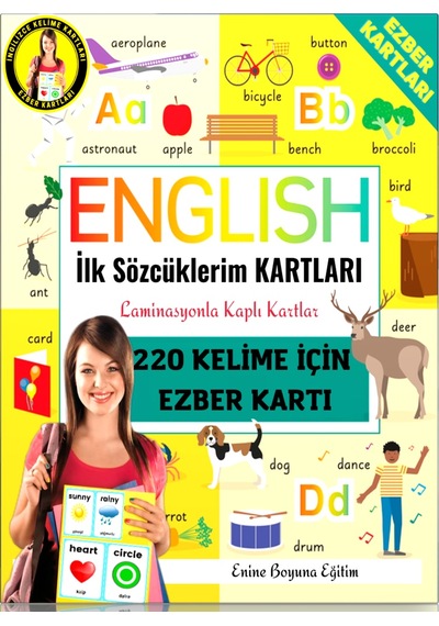 İngilizce İLK Sözcüklerim KARTLARI (220 Kelime EZBER Kartları)