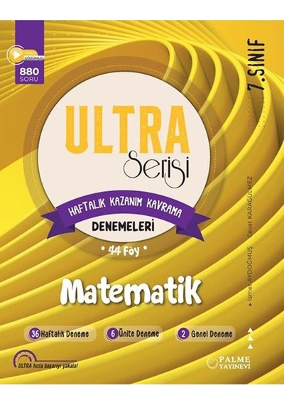 Palme 7.sınıf Ultra Matematik Haftalık Kazanım Kavrama Denemeleri