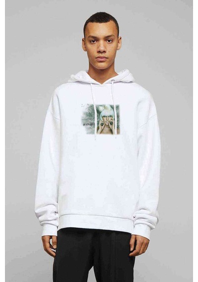 Lady Gaga Alejandro Baskılı Beyaz Erkek Kapşonlu Sweatshirt