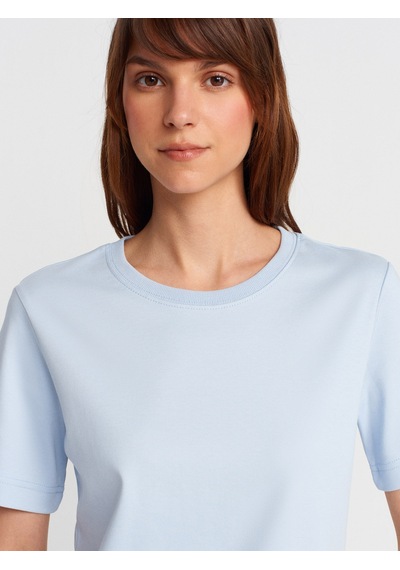 Dilvin 31763 Bisiklet Yaka T-shirt-açık Mavi Açık Mavi