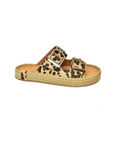 Fox Shoes U596030202 Leopar Süet Kadın Terlik Leopar-süet Leopar