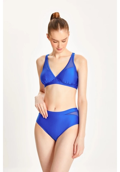 Too Salty Swimwear Kadın Tül Detaylı Toparlayıcı Yüksek Bel Bikini Takımı 24s100st Saks