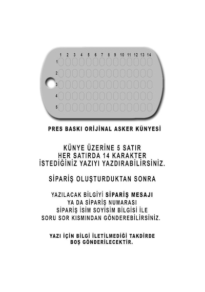 Single Sword Asker Künye Ve Yazımı Silver Standart