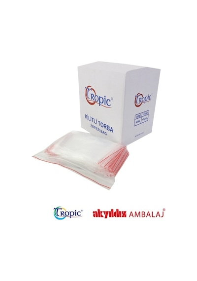 Tropic 3 Paket Kilitli Naylon Torba 13x16 Kilitli Poşet 600lü