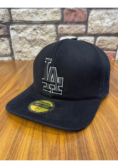 Hamze La Losangeles Nakışlı Hiphop Snapback Rapper Drip Şapka Cap Siyah