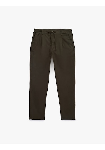 Koton Regular Fit Beli Lastikli Düğmeli Düz Paça Keten Karışımlı Chino Yazlık Pantolon Haki 6sam40003hw Koton Regular Fit Beli Lastikli Düğmeli Düz Paça Keten Karışımlı Chino Yazlık Pantolon Haki 6sam40003hw