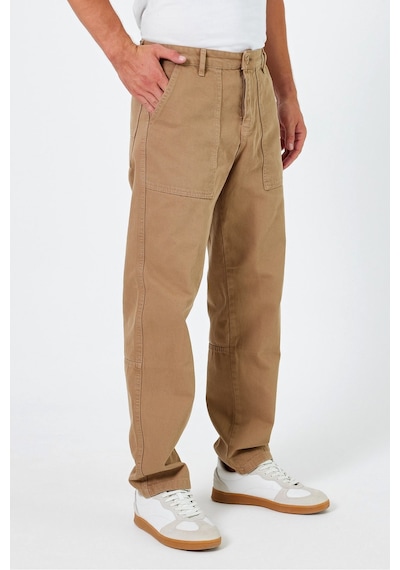 Tarz Cool Erkek Düz Baggy Jean Pantolon Vizon