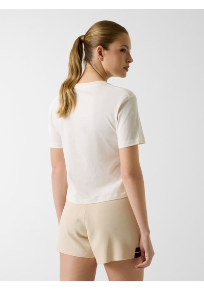 Guess Arianna Boxy Logo Kadın T-shirt V6gı04k2965 Krem
