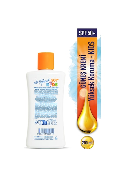 Eda Taşpınar Kids Mineral Filtreli Yüksek Korumalı Güneş Kremi SPF50+ 200 ML