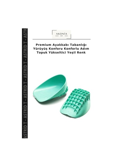 Astrid T Premium Ayakkabı Tabanlığı Yürüyüş Konforu Konforlu Adım Topuk Yükseltici Yeşil Renk Çok Renkli