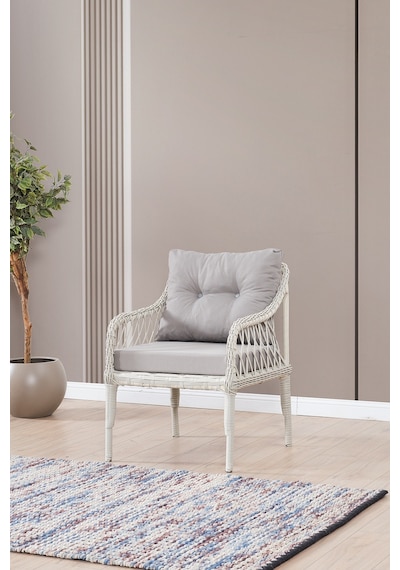 Joy Rattan Puflu Bahçe Balkon Takımı 3+1+1+ Camlı Masa Kemik Rengi Kemik Joy Rattan Puflu Bahçe Balkon Takımı 3+1+1+ Camlı Masa Kemik Rengi Kemik