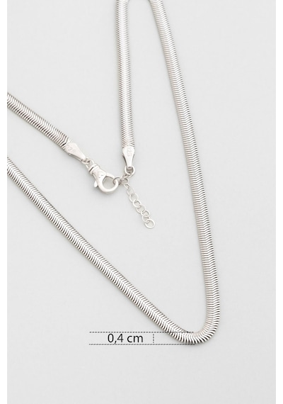 Cashmere 18 Ayar Beyaz Altın Kaplama 43 Cm Gümüş Balık Sırtı Kolye