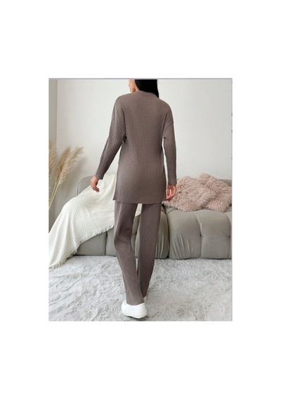 Butik İstanbul Kadın Uzun Kollu Kaşkorseikili Takım Sütlü Kahve
