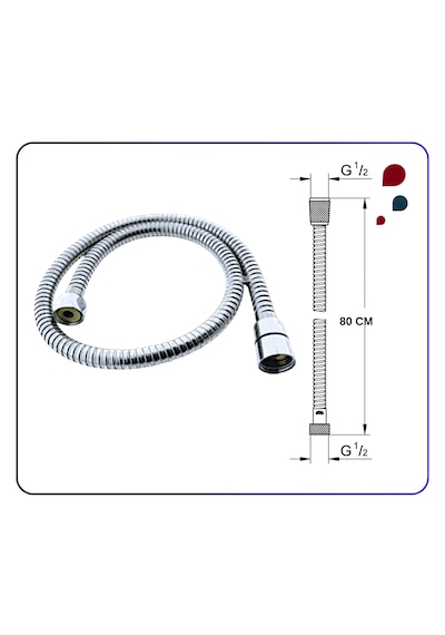 A3246201yp Gr. Spiral R1/2 L 80 Cm Kolon Duşlar İçin Krom