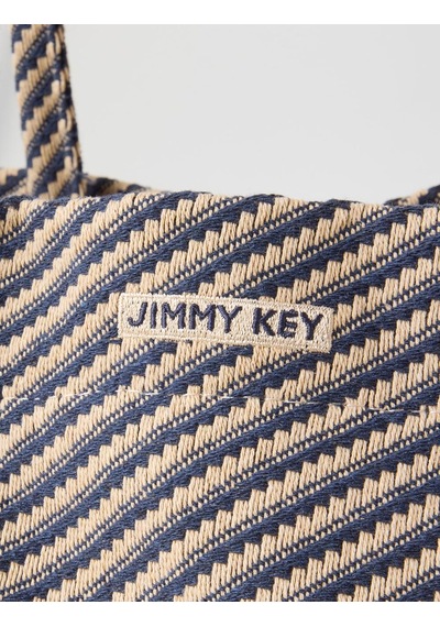 Jimmy Key Lacivert Çizgi Desenli Dokulu El Ve Omuz Çantası 6sw377670494