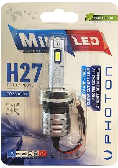 Photon Mini H27 Compact Led 12-24v Tekli Blister