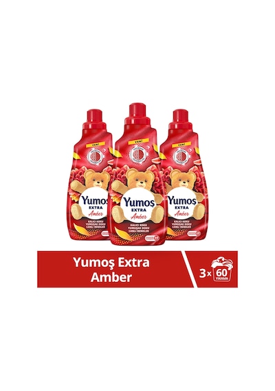 Yumoş Extra Konsantre Çamaşır Yumuşatıcısı Amber 1440 Ml 60 Yıkama 3 Adet
