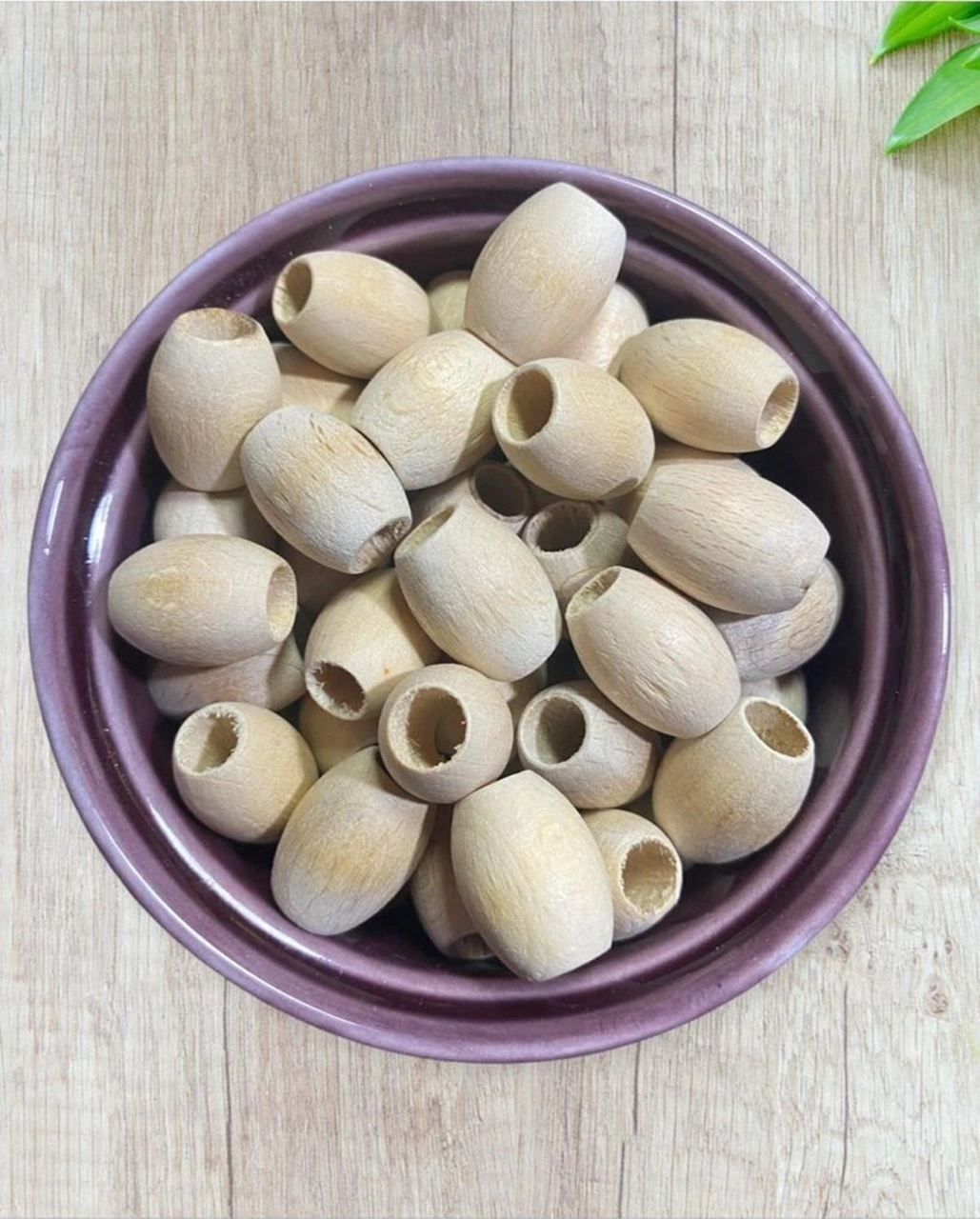 20 Mm Oval Ham Işlenmemiş Ahşap Boncuk - 20 Adet