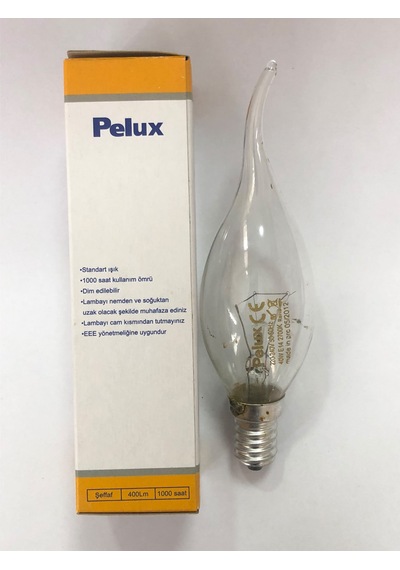 10 Adet Pelux 40w E14 Kıvrık Buji Dimmer Uyumlu