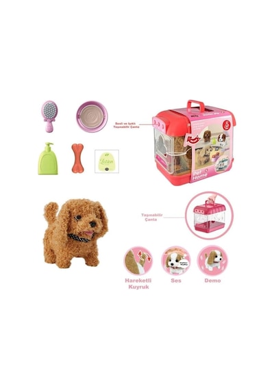 Nessiworld Jnd-6806 Hareketli Köpek Ve Işıklı Sesli Şeffaf Kafes Seti -vardem Oyuncak