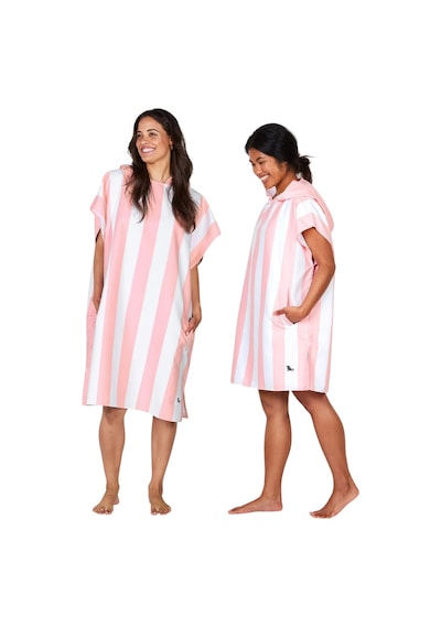 Dock And Bay Uv Korumalı Yetişkin Panço Cabana M Malibu Pink Pembe - Beyaz