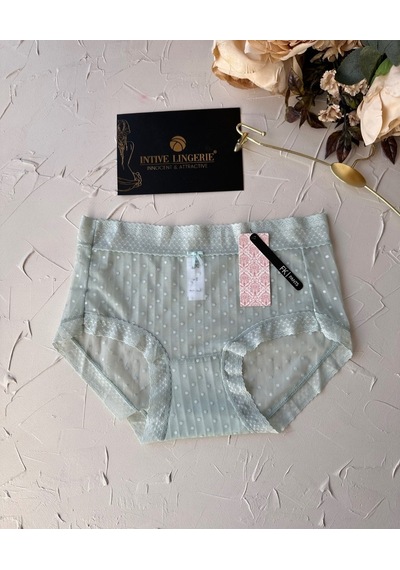 Lily Baby Puantiyeli Pamuk Ağlı Transparan Esnek Normal Bel İthal Su Yeşili