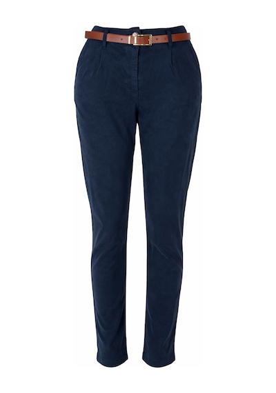 Trender Kemerli Lacivert Kadın Pantolon 5335