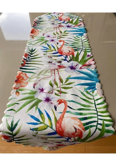 Flamingo Desenli 40x140 Cm Lazer Kesim Runner 140 X 40 -Dikdörtgen-Karışık (506972981)