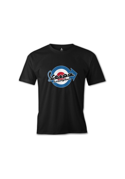 Vespa Lexington Baskılı Siyah Erkek Tshirt 001