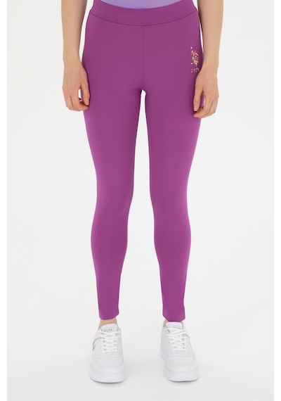 U.S. Polo Assn. Kadın Mor Yüksek Bel Spor Tayt 50284055-VR038
