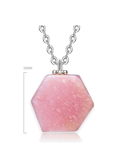 Erilsa Sertifikalı Doğal Pembe Opal Taşı Kolye Çok Renkli