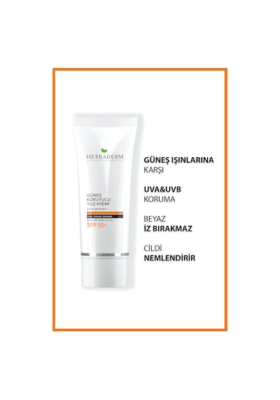 Herbaderm Suya Dayanıklı Güneş Kremi Spf 50+ 75 ML
