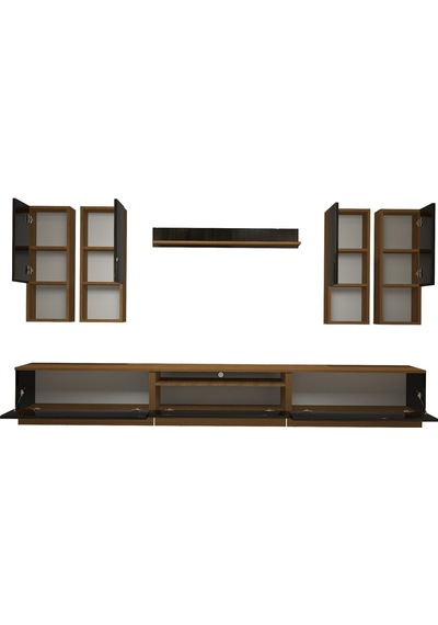 Decoraktiv Trendstyle 8da Mdf Tv Ünitesi Tv Sehpası - Ceviz Siyah Ceviz - Siyah