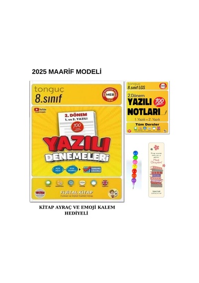 Tonguç 8. Sınıf 2. Dönem Yazılı Denemeleri Ve Yazılı Notları Emoji Kalem+ayraç