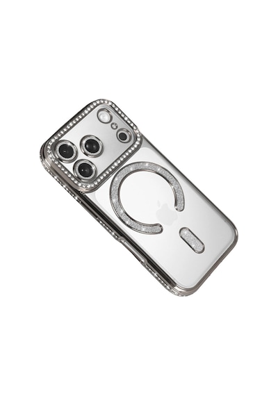 Apple İphone 17 Pro Joke Simli Magneticsafe Kılıf - Gümüş 0.2M-Çok Renkli