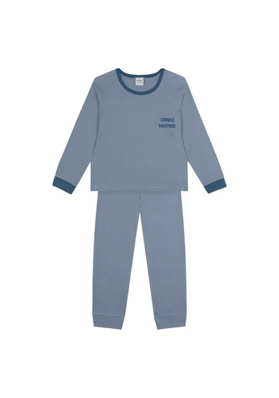 Antebies Organik Mavi Waffle Cuddle Weather Nakışlı Beli Lastikli Uzun Kollu Erkek Çocuk Pijama Takımı Antebies Organik Mavi Waffle Cuddle Weather Nakışlı Beli Lastikli Uzun Kollu Erkek Çocuk Pijama Takımı