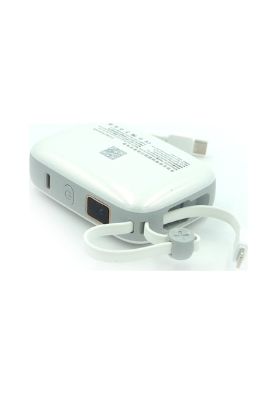 Fd05 - 10.000 Mah Powerbank - Dahili Kablolu Beyaz